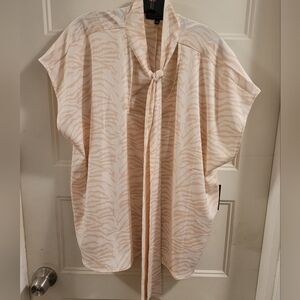 Eloquii light pink tie neck blouse